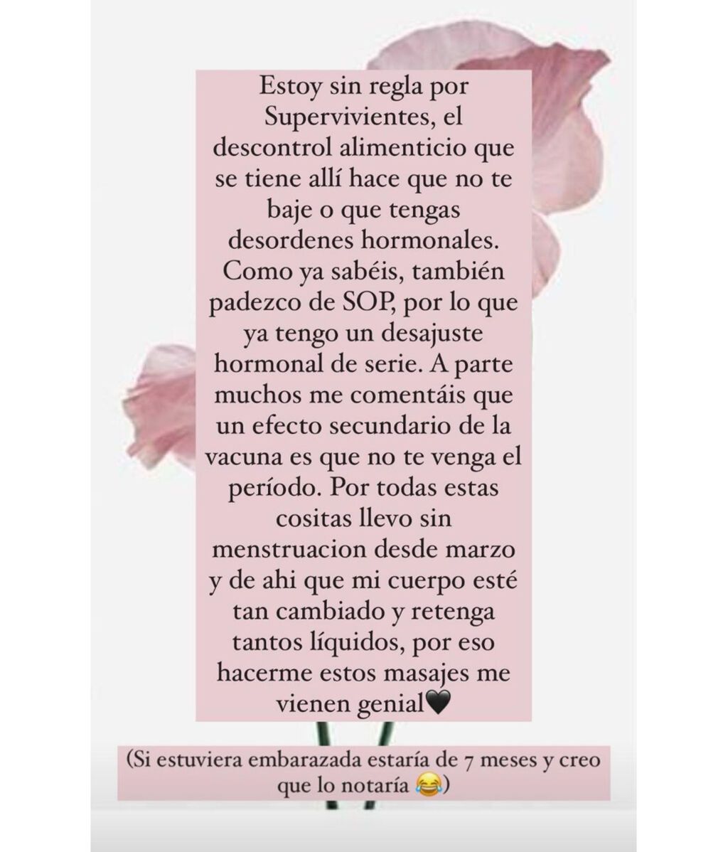 Lola ha confesado que padece SOP