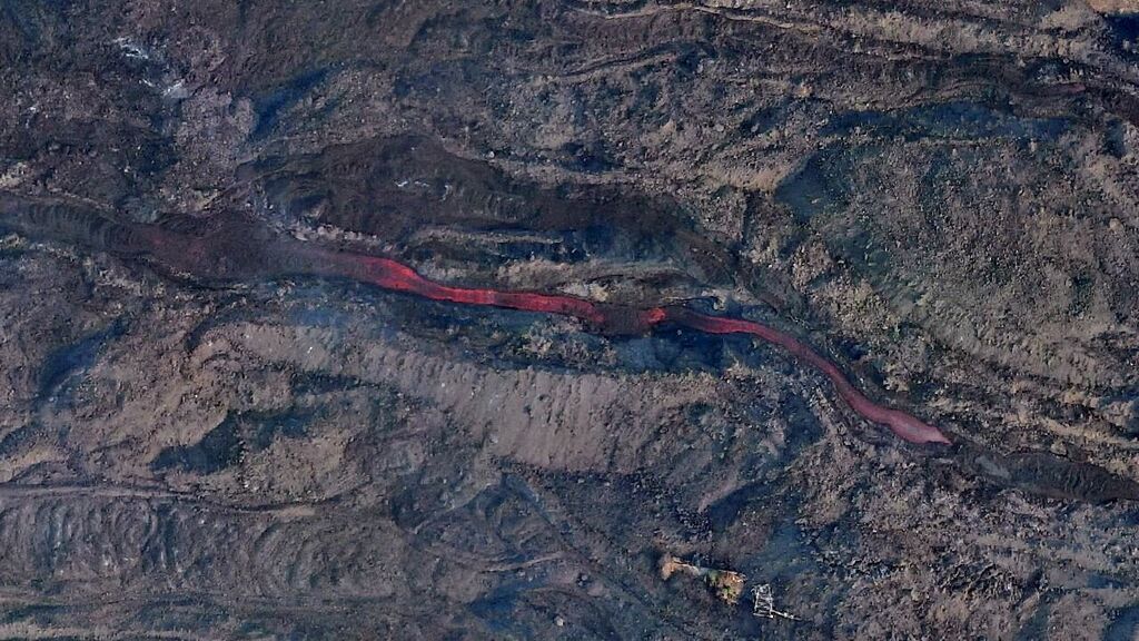 Imágenes de uno de los túneles de lava del volcán de La Palma