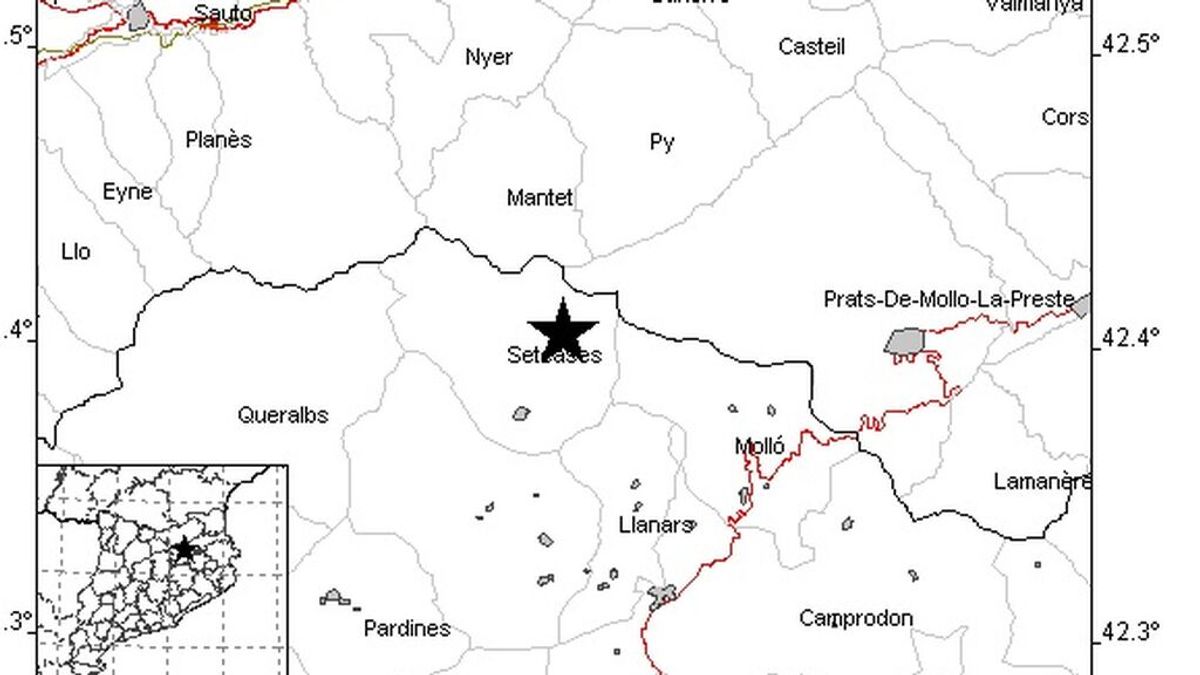 Registrado un terremoto de magnitud 3,5 en la zona de Setcases, Girona