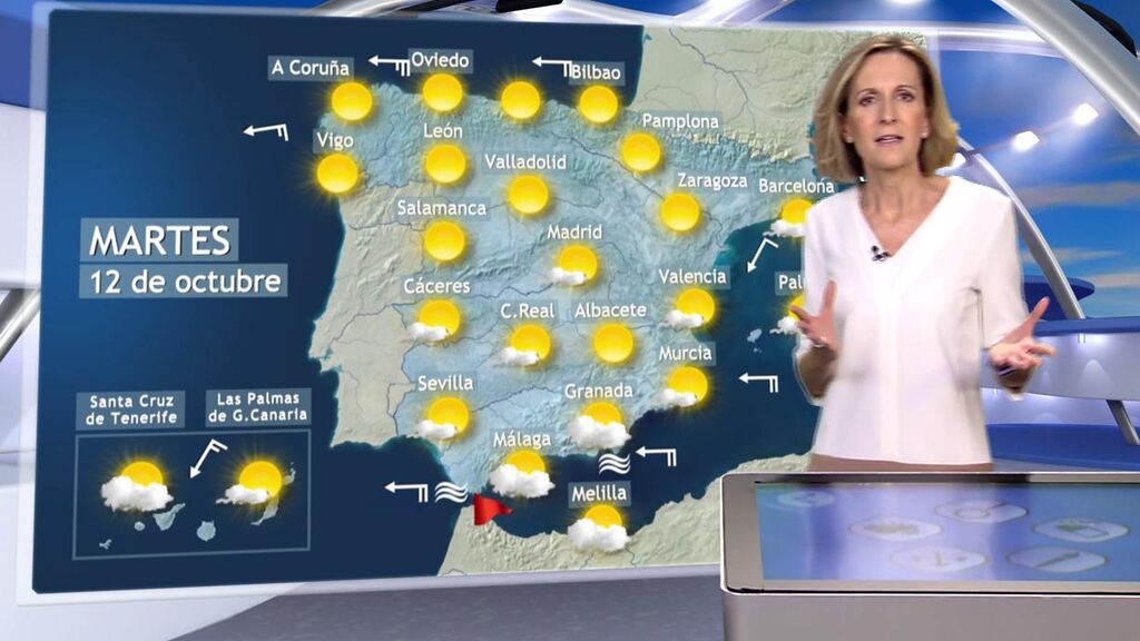 Sol y temperaturas agradables por el día del Pilar: el tiempo para el martes, 12 de octubre