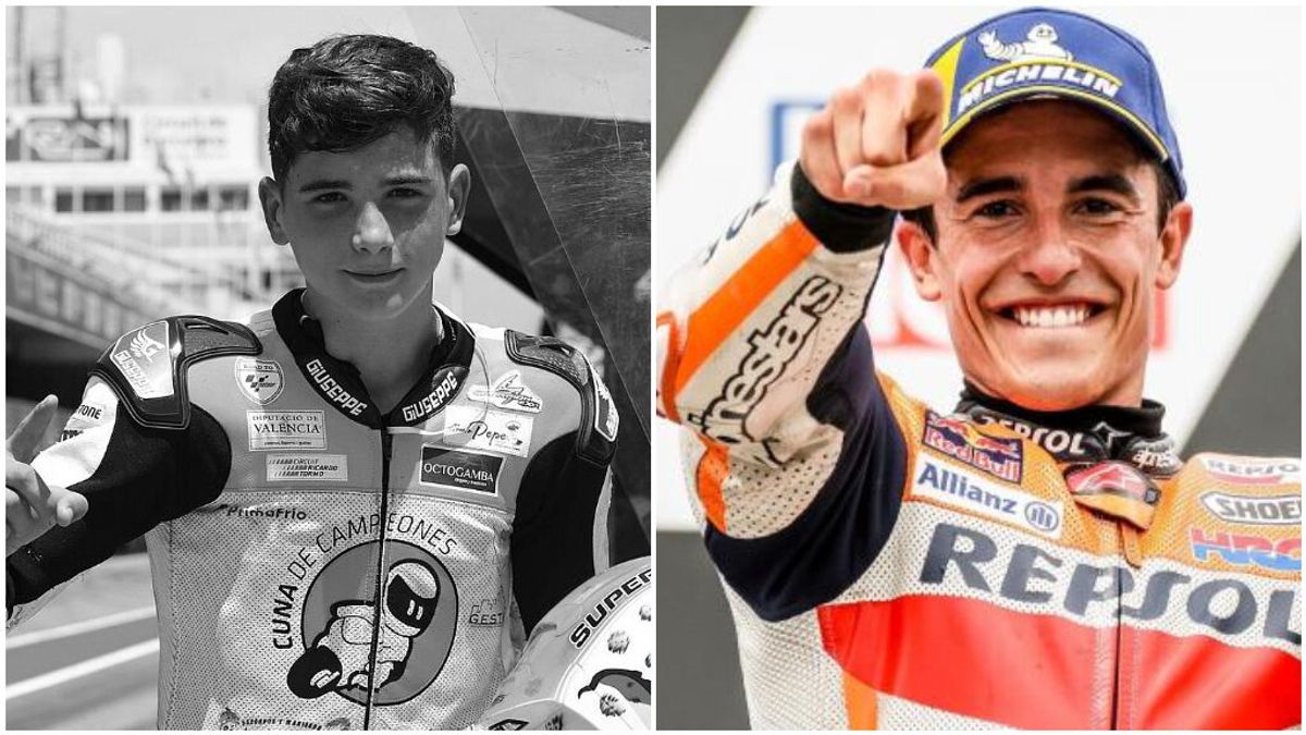 Márquez regaló a la familia del fallecido Hugo Millán su trofeo de Aragón: "Me prometí estar en el podio por ti"