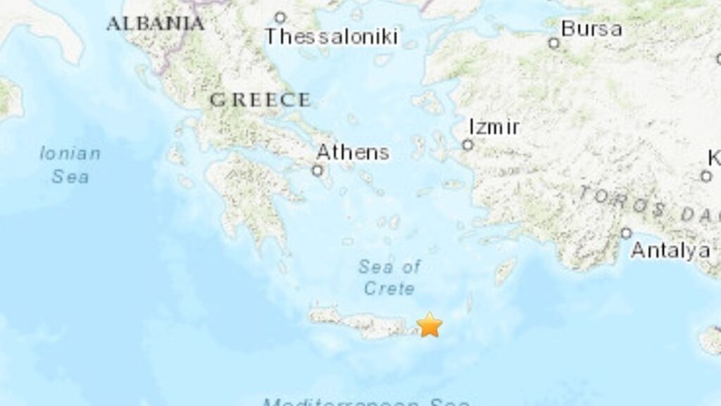 Registrado un terremoto de magnitud 6,3 frente a la isla de Creta Registrado un terremoto de magnitud 6,3 frente a la isla de Creta