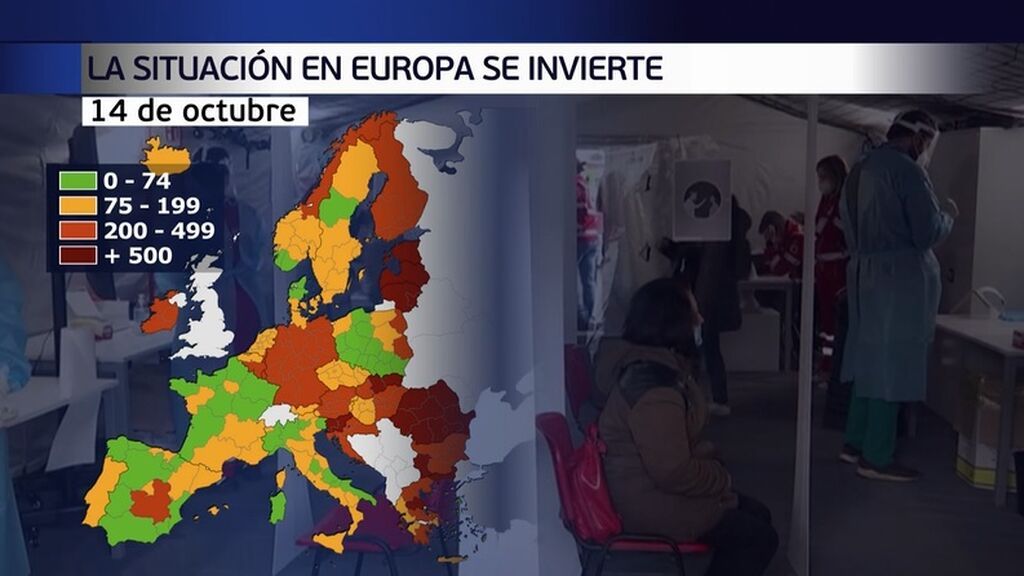 Mapa covid en Europa: España pasa del rojo al verde en tan solo dos meses