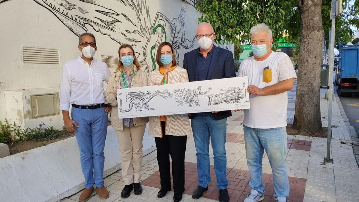 Torremolinos homenajea a sanitarios con un mural de Idígoras en las paredes de un centro de salud Torremolinos homenajea a sanitarios con un mural de Idígoras en las paredes de un centro de salud