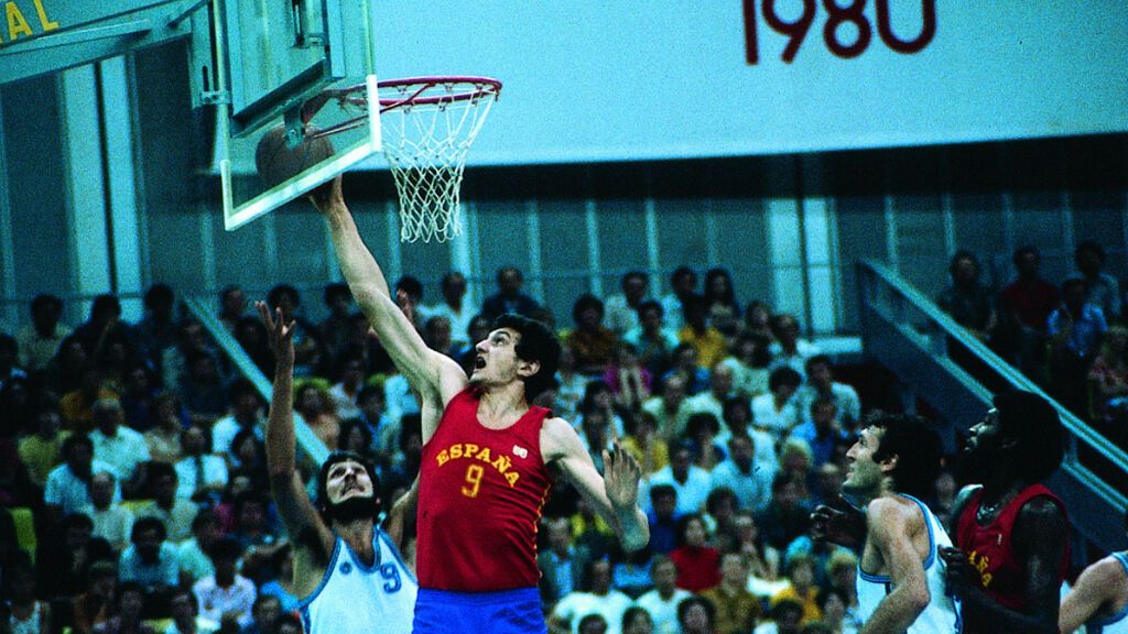 Fernando Romay, con la selección española de baloncesto