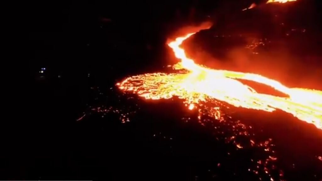 La lava del volcán, a vista de pájaro