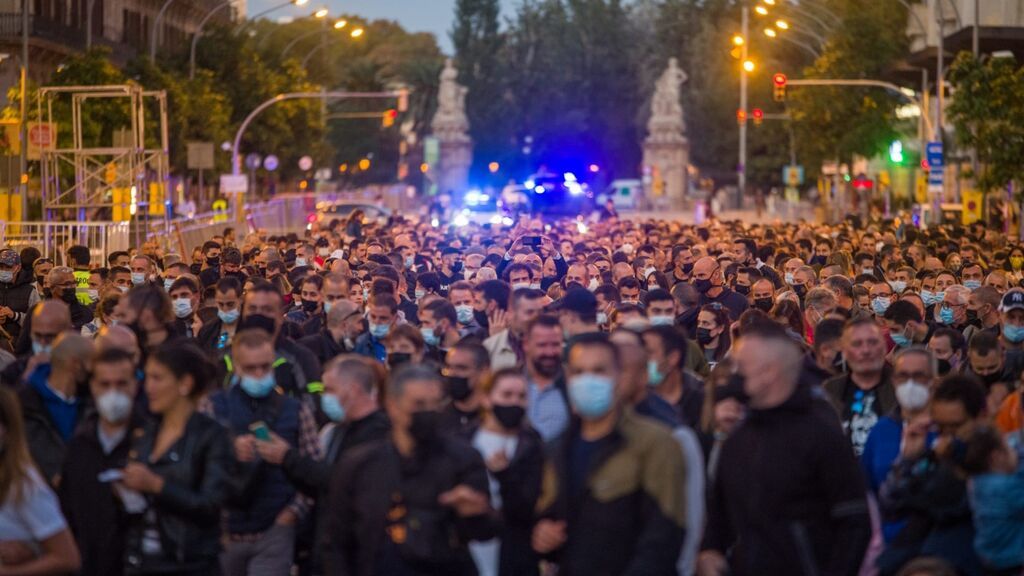 Cuerpos policiales se manifiestan en Barcelona