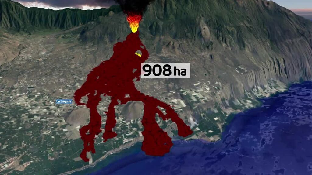 Aumenta en dos hectáreas el terreno afectado por las coladas de lava