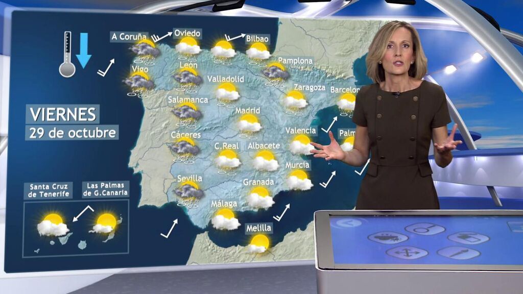 Lluvias generalizadas y bajón de temperaturas por un frente: el tiempo que hará el viernes