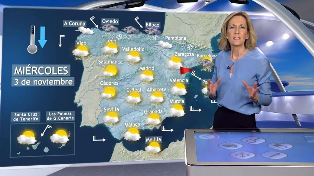 Lluvias, tormentas y descenso de las temperaturas: el tiempo que hará el miércoles en España