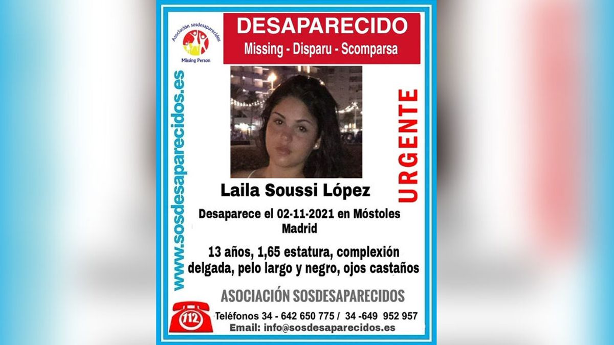 Piden ayuda para encontrar a Laila Soussi, una menor de 13 años desaparecida en Móstoles, Madrid