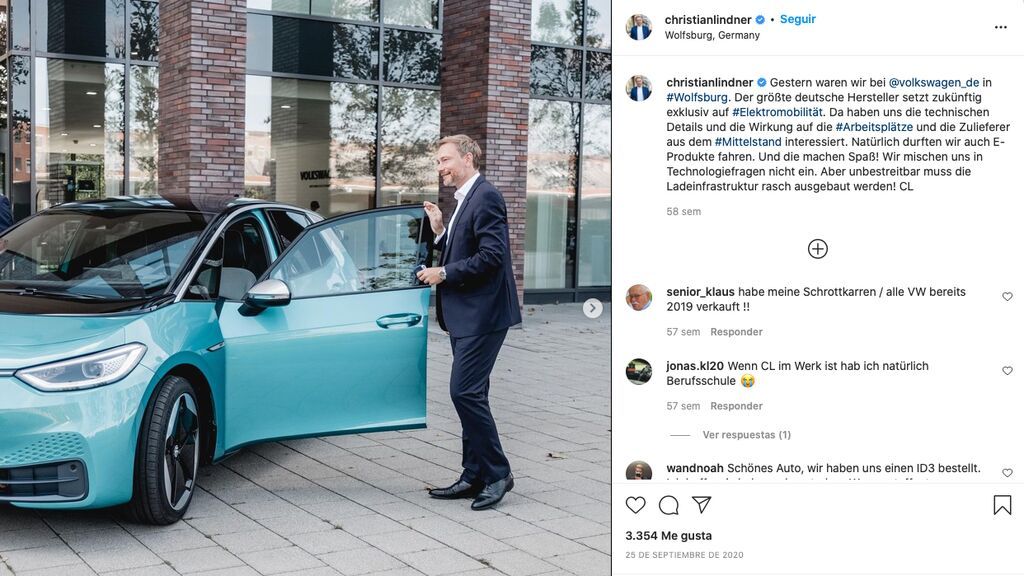 Lindner celebra coche eléctrico VW