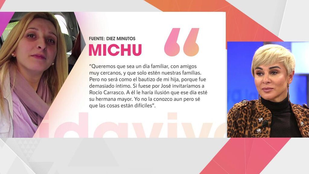 Ana María Aldón ve la entrevista de Michu.