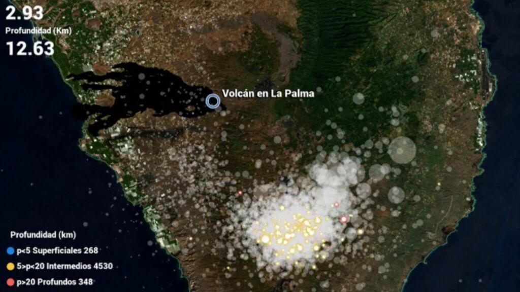 La evolución de la sismicidad en La Palma, en 30 segundos
