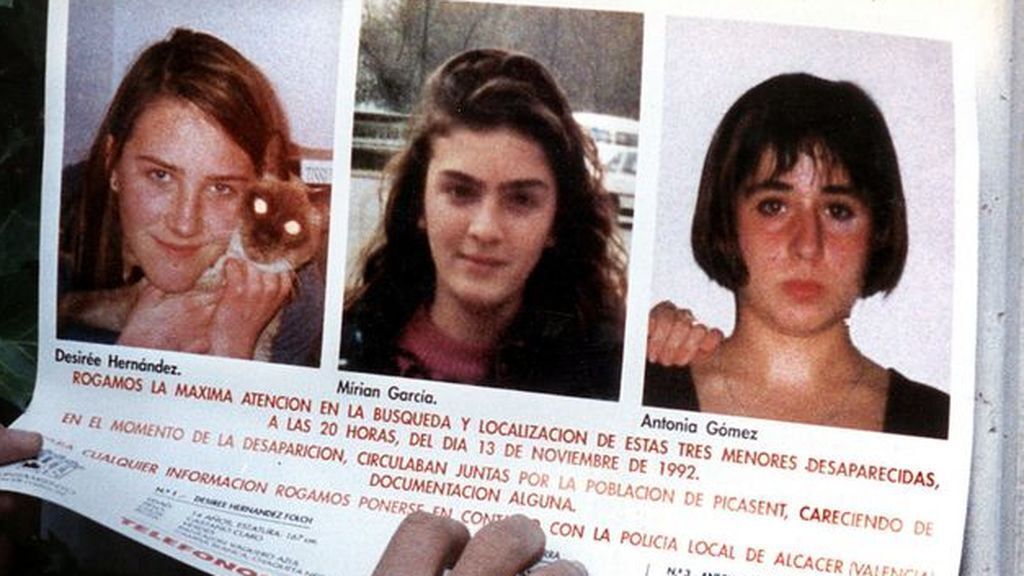 Miriam García, Desirée Hernández y Toñi Gómez, las niñas desaparecidas en Alcàsser