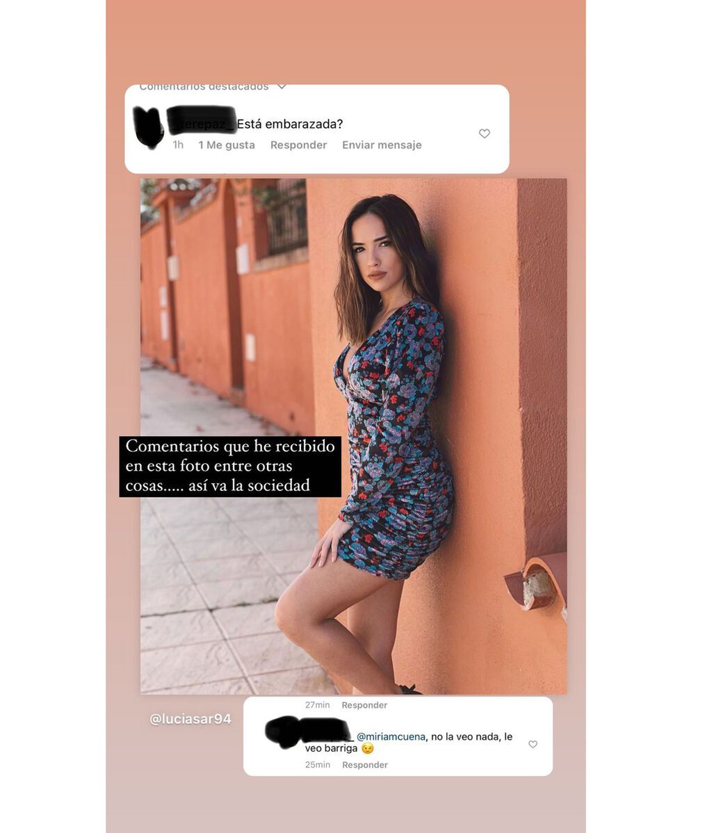 Lucía Sánchez ha mostrado los comentarios por su físico que ha recibido en redes