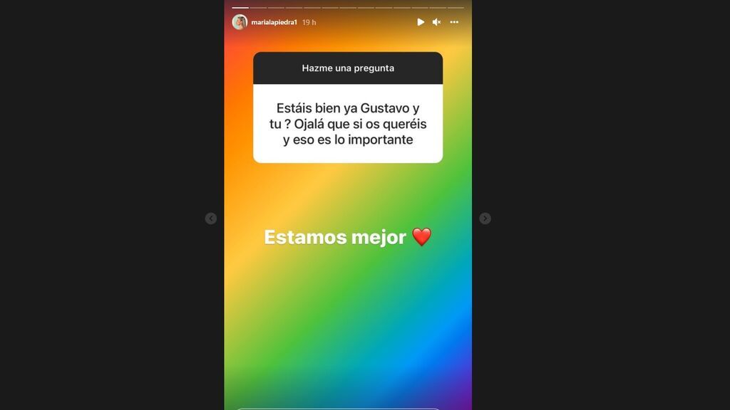 La publicación en stories de María Lapiedra