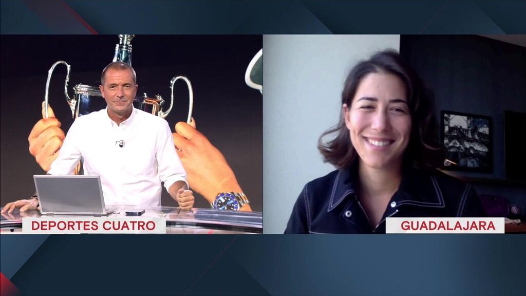 Garbiñe Muguruza, entrevistada en directo en Deportes Cuatro.