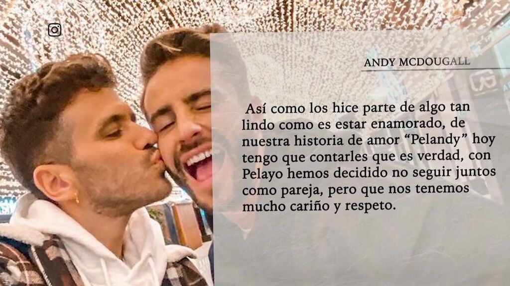 Andy McDougall confirma su ruptura con Pelayo Díaz