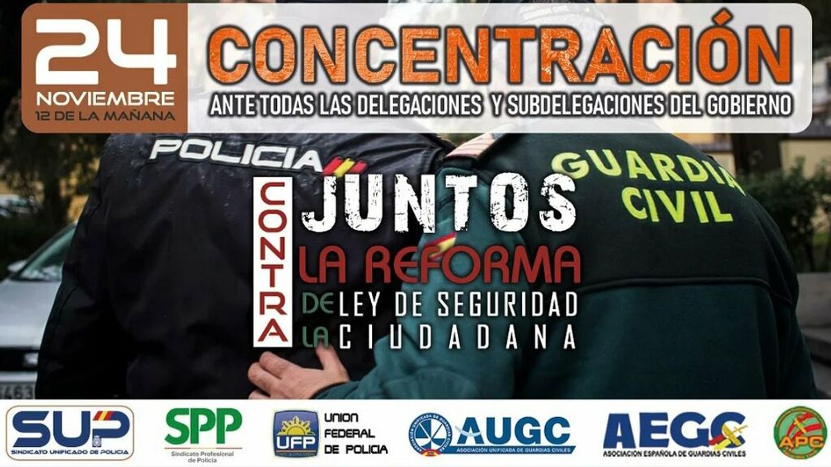 Policías y Guardias Civiles preparan una semana de protestas contra la reforma de la Ley Mordaza: “Somos agentes, no taxistas” Policías y Guardias Civiles preparan una semana de protestas contra la reforma de la Ley Mordaza: “Somos agentes, no taxistas”