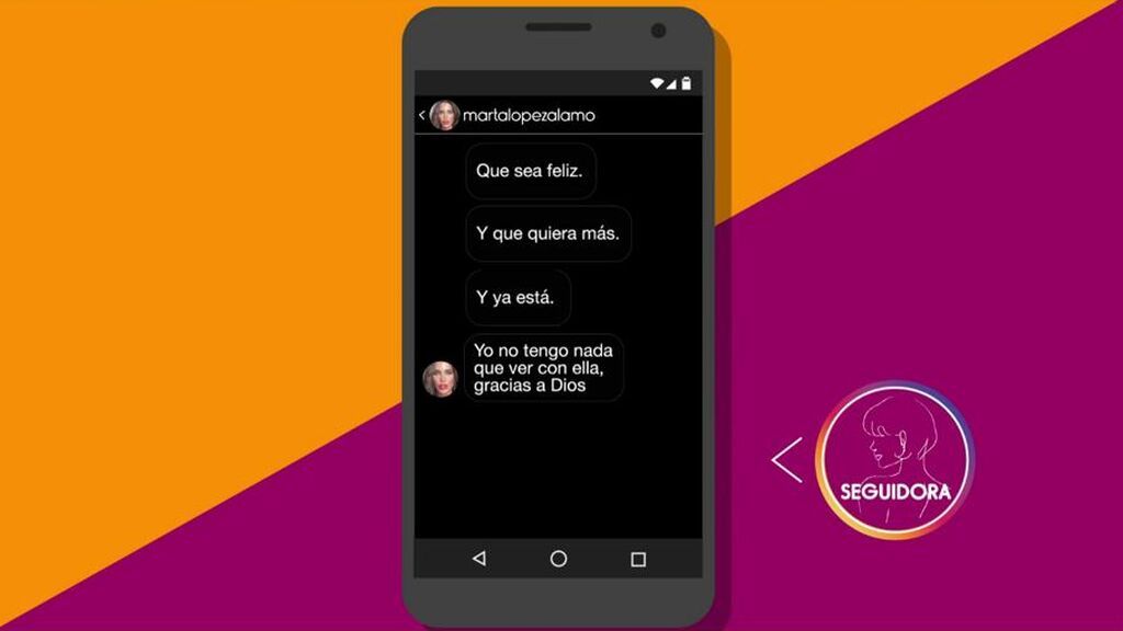 Los mensajes intercambiados entre Marta López Álamo y su seguidora en Instagram