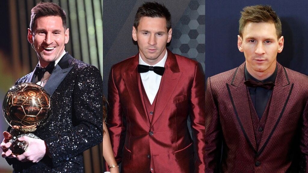 El estilismo de Messi en algunas entregas del Balón de Oro
