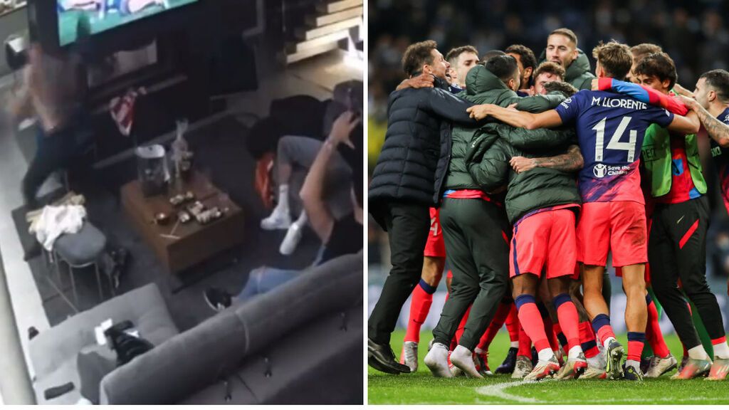 Giménez enloquece en su casa con la victoria del Atlético: la camiseta y los cojines salen volando