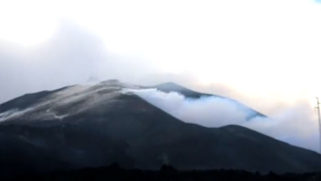 El volcán de La Palma visto desde Tacande