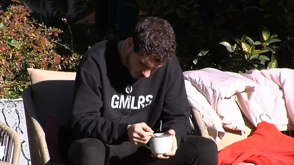 Jesús, pensativo en el jardín