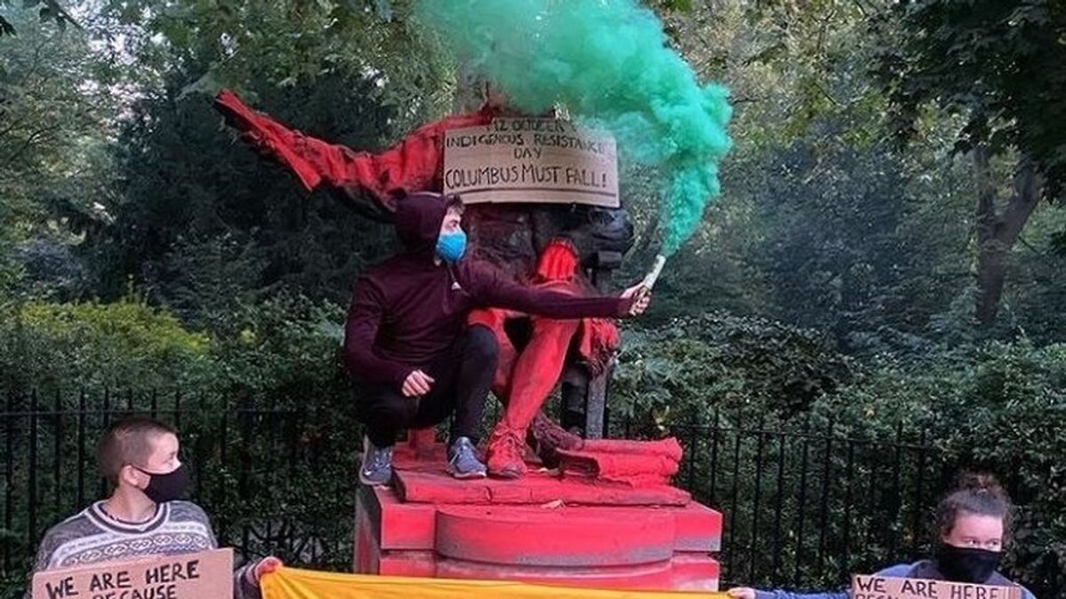 La Embajada en Londres pide restaurar la estatua de Colón vandalizada y una mayor protección policial La Embajada en Londres pide restaurar la estatua de Colón vandalizada y una mayor protección policial