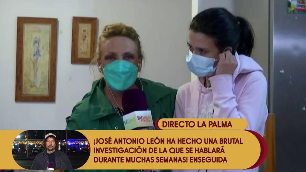 Lydia visita a una de las familias afectadas en La Palma