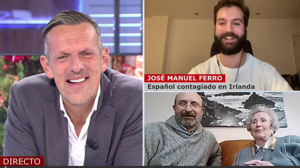 Emocionante reencuentro con su abuela a la que no puede ver en Navidad al estar contagiado