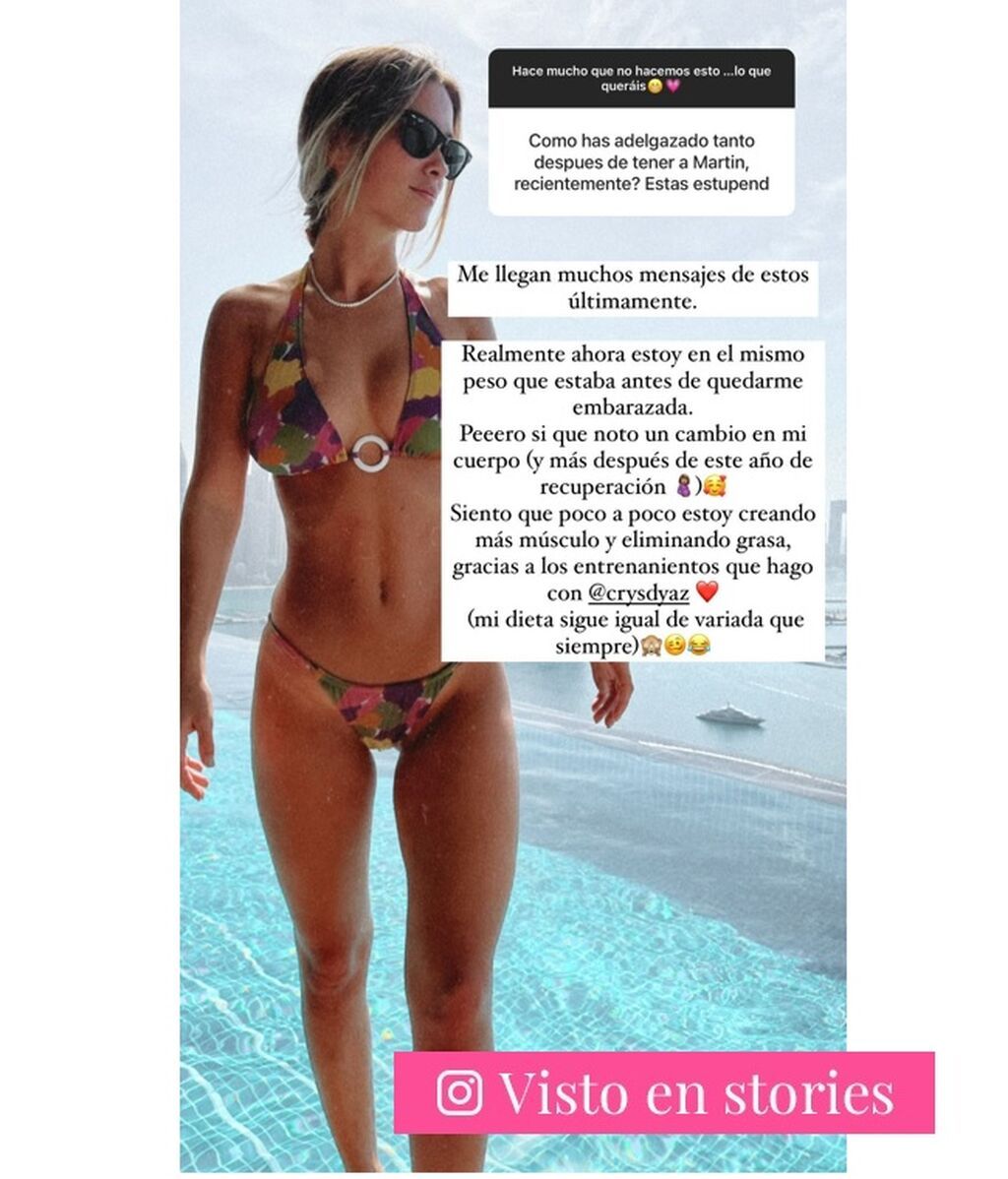 María Pombo muestra su forma física un año después de dar a luz