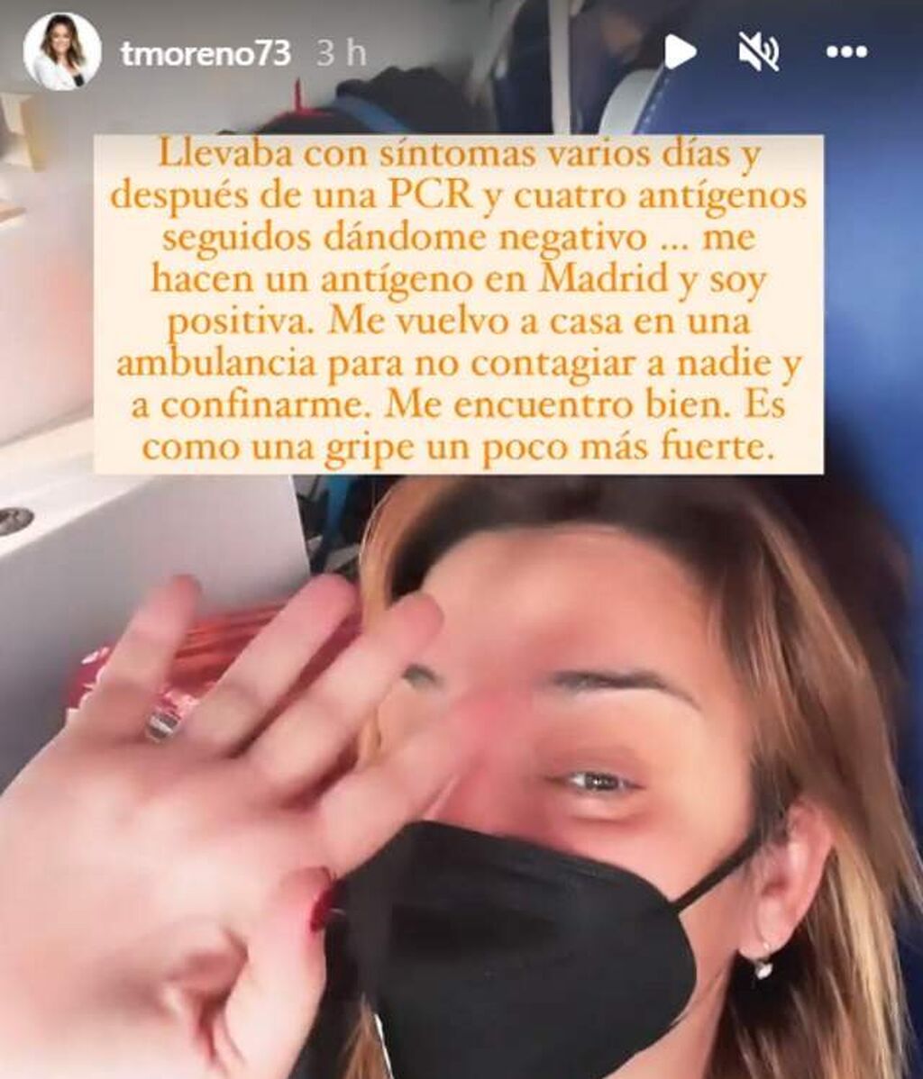 Toñi Moreno, en una ambulancia