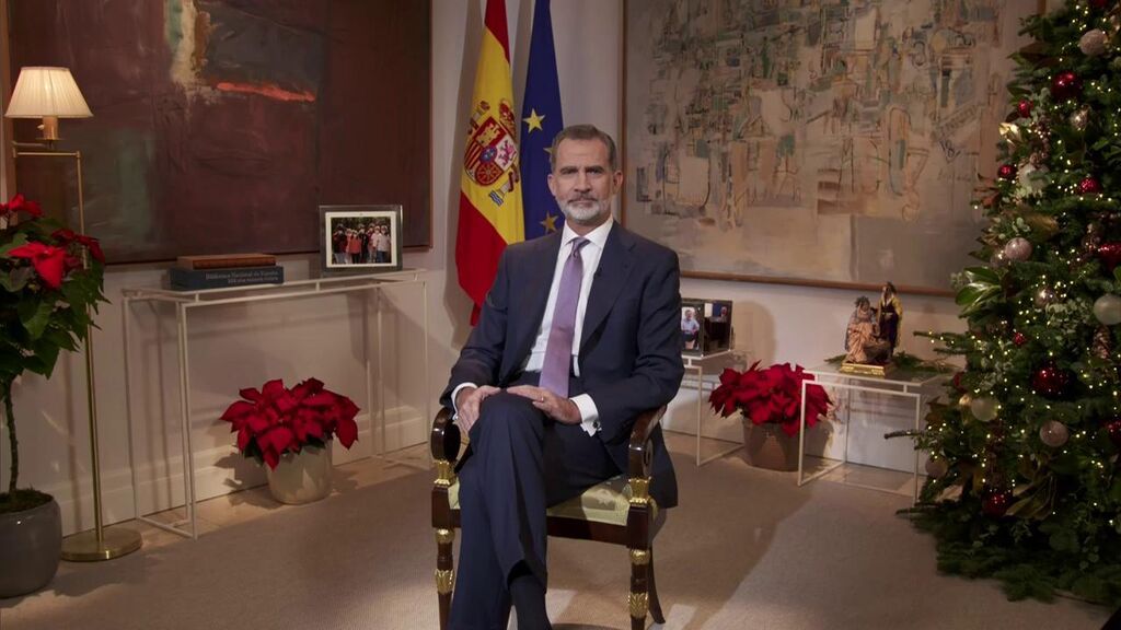 El Rey Felipe VI inicia su discurso de Navidad 2021 lanzando un mensaje a los afectados por el volcán de La Palma