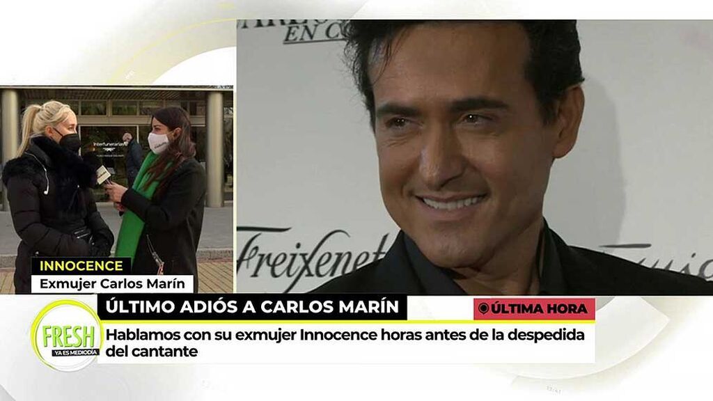 El homenaje de Geraldine de Larrosa a Carlos Marín: “Está vestido con su traje de Armani como antes de salir al escenario”