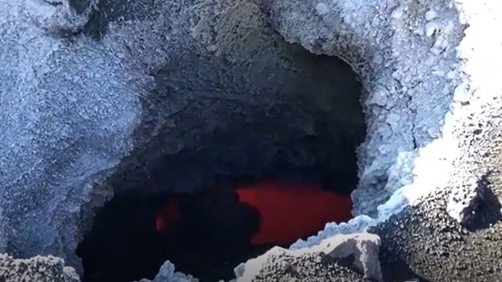 Nuevas imágenes del interior del cráter del volcán de La Palma