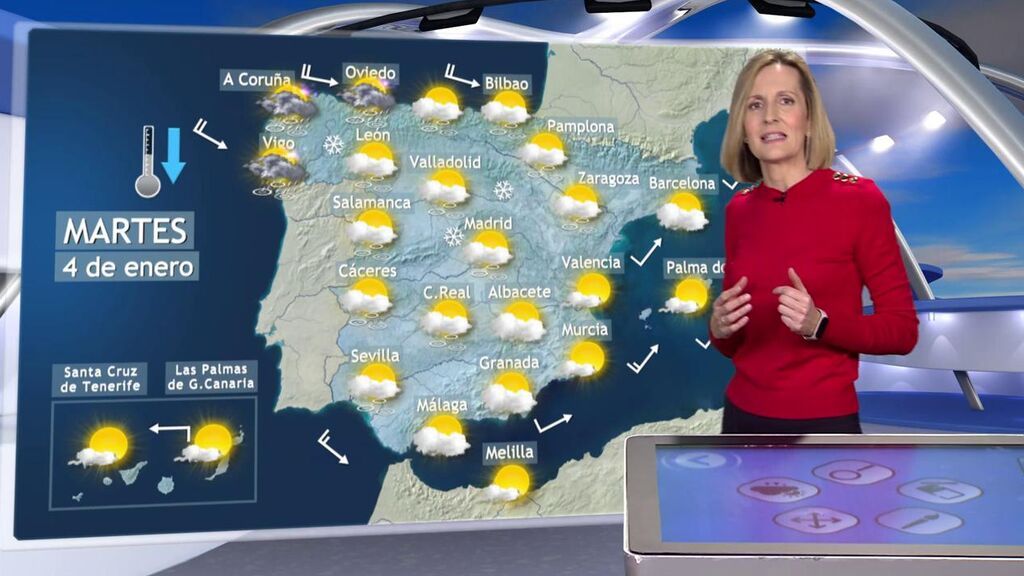 El martes decimos adiós al tiempo primaveral por el aire polar: previsión para el 4 de enero en España