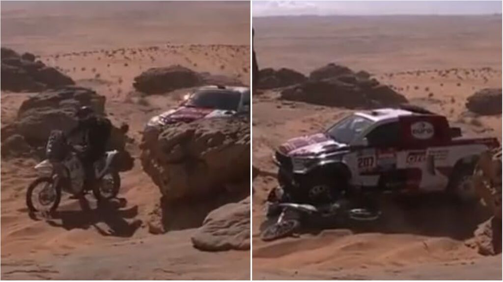 Un coche del Dakar atropella a una moto y se da a la fuga