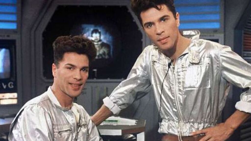 Los hermanos Bogdanoff en los años 80, en el plató de Temps X