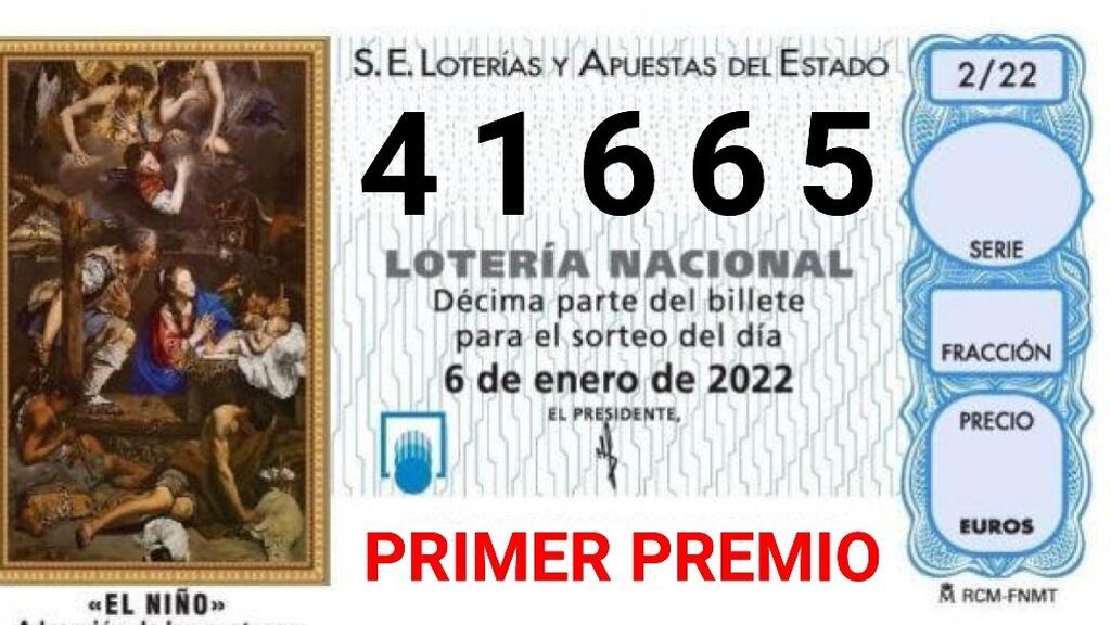 41.665, primer premio de la Lotería del Niño, vendido íntegramente en Logroño