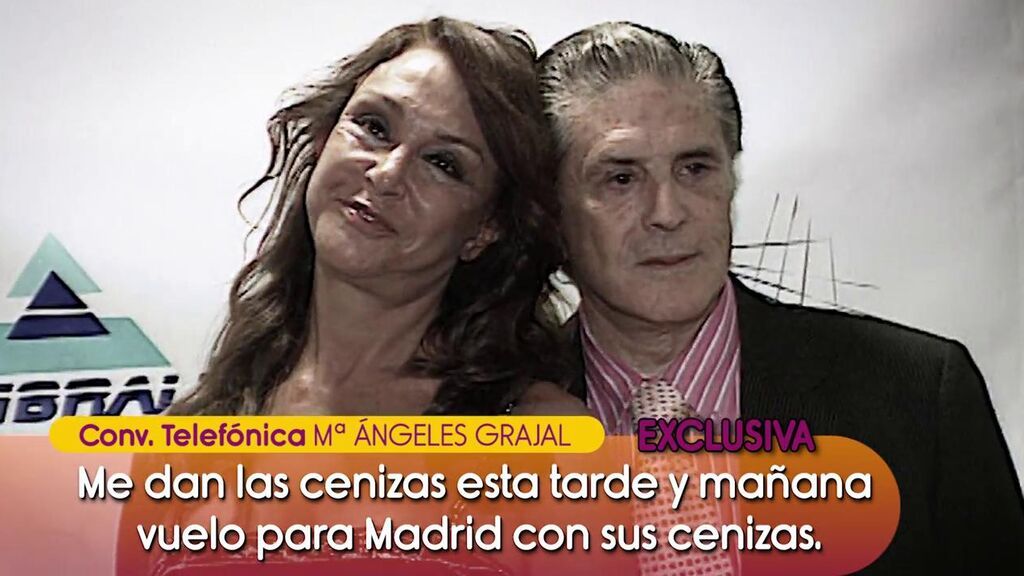 Primeras declaraciones de Mª Ángeles Grajal tras la muerte de Jaime Ostos: “Mañana vuelo para Madrid con sus cenizas, es un drama"