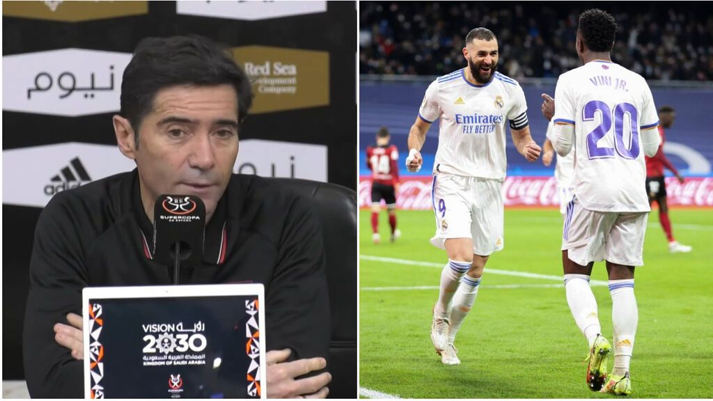 Marcelino hace una petición a Benzema y Vinicius: "Que no tengan su mejor día"