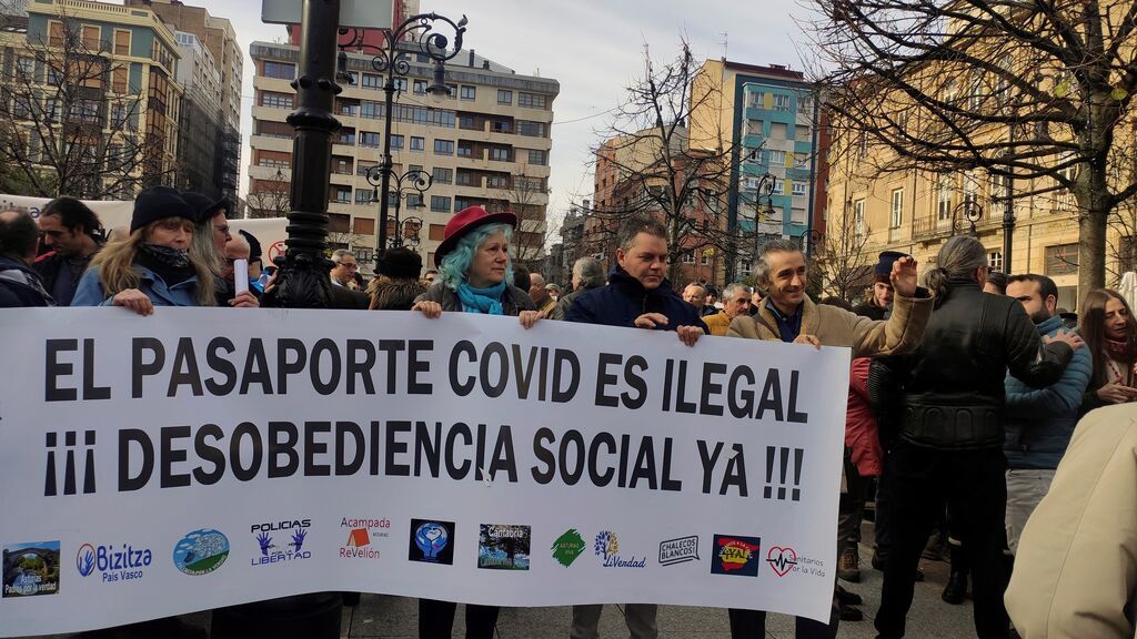 Cientos de personas se manifiestan en Gijón contra vacunas y pasaporte covid