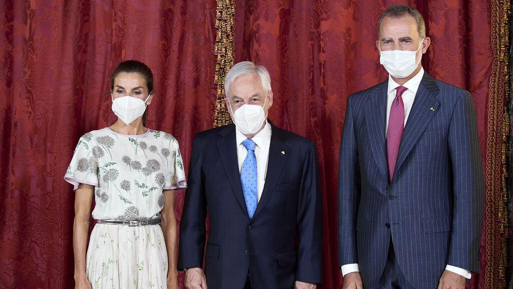 La reina Letizia, Sebastián Piñera y el rey Felipe VI