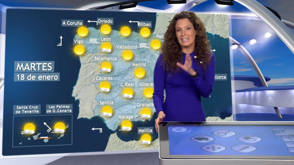 Las heladas se intensifican por el frío nocturno: el tiempo en España para el martes, 18 de enero