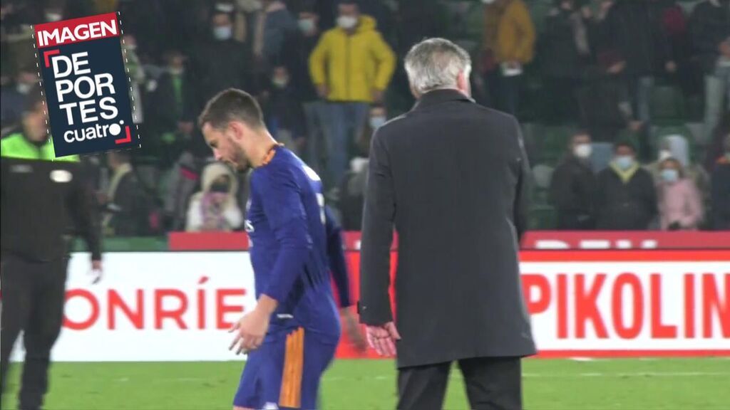 El frío abrazo entre Ancelotti y Hazard tras el gol del belga: "Es un sinsentido"