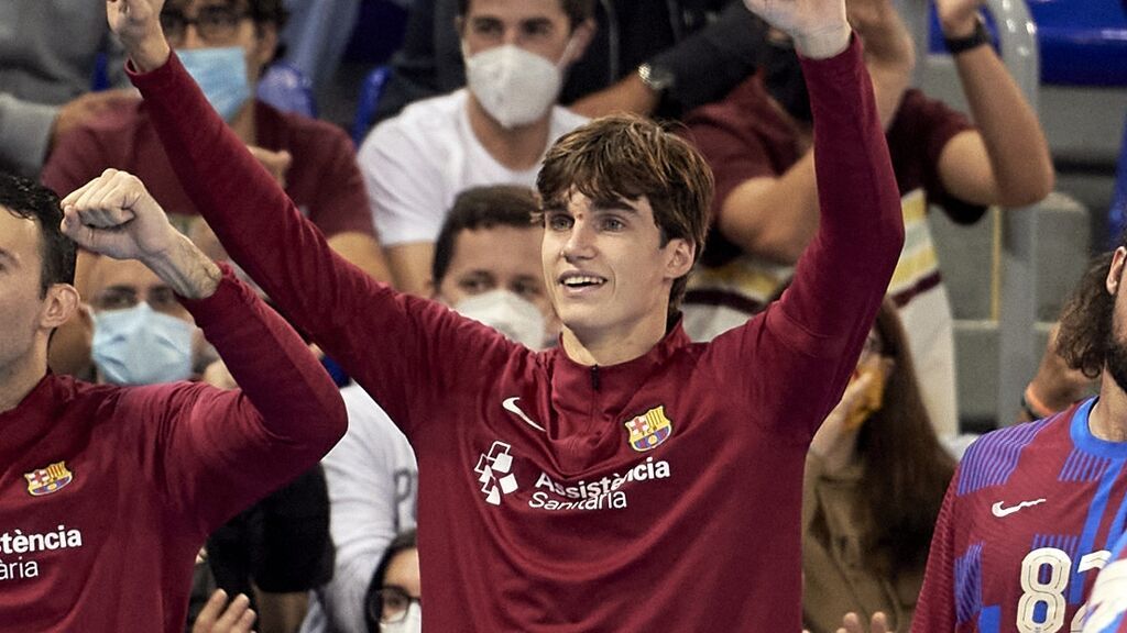 Pablo Urdangarin, en su debut en el balonmano con el Barça