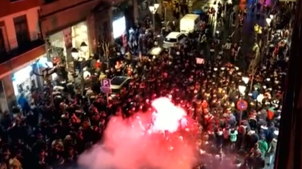 Aglomeraciones en Bilbao en plena sexta ola por la victoria del Athletic frente al Barcelona