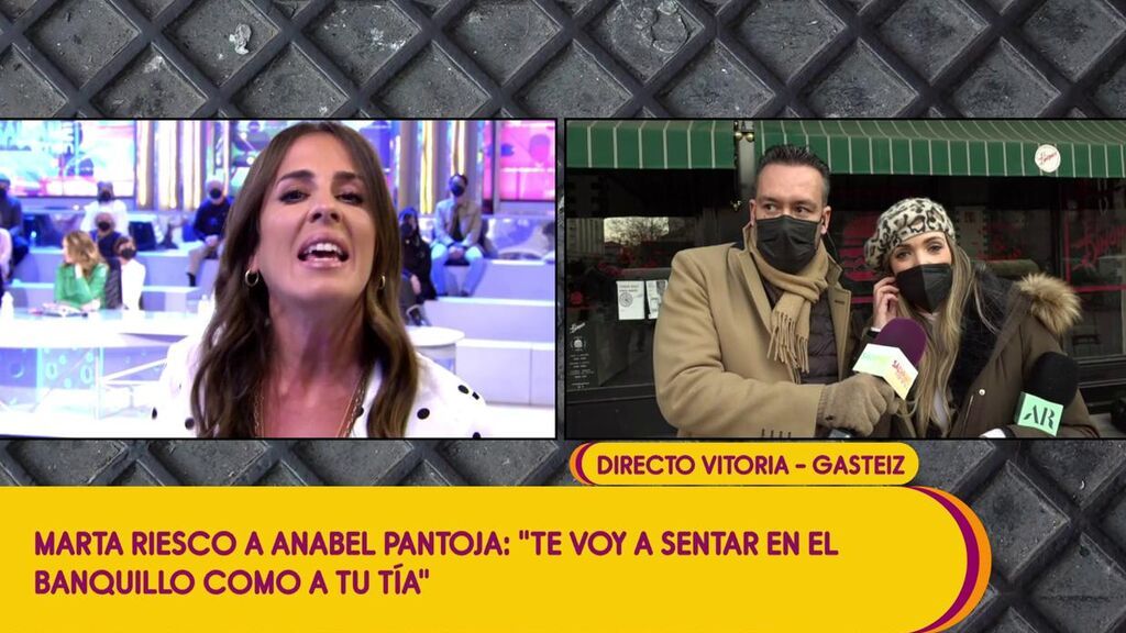Marta Riesco se enfrenta en directo a Anabel Pantoja: "Tú vas a un banquillo como tu tía"